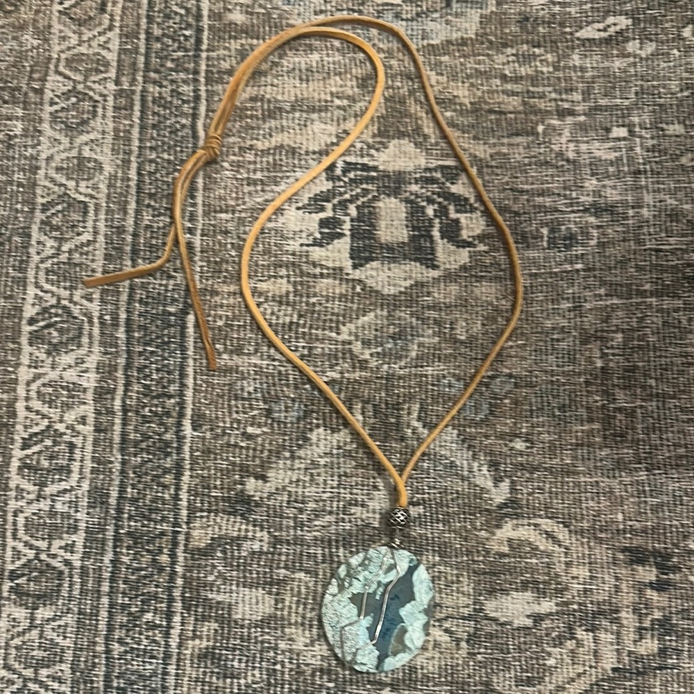 Boho Suede Crystal Necklace